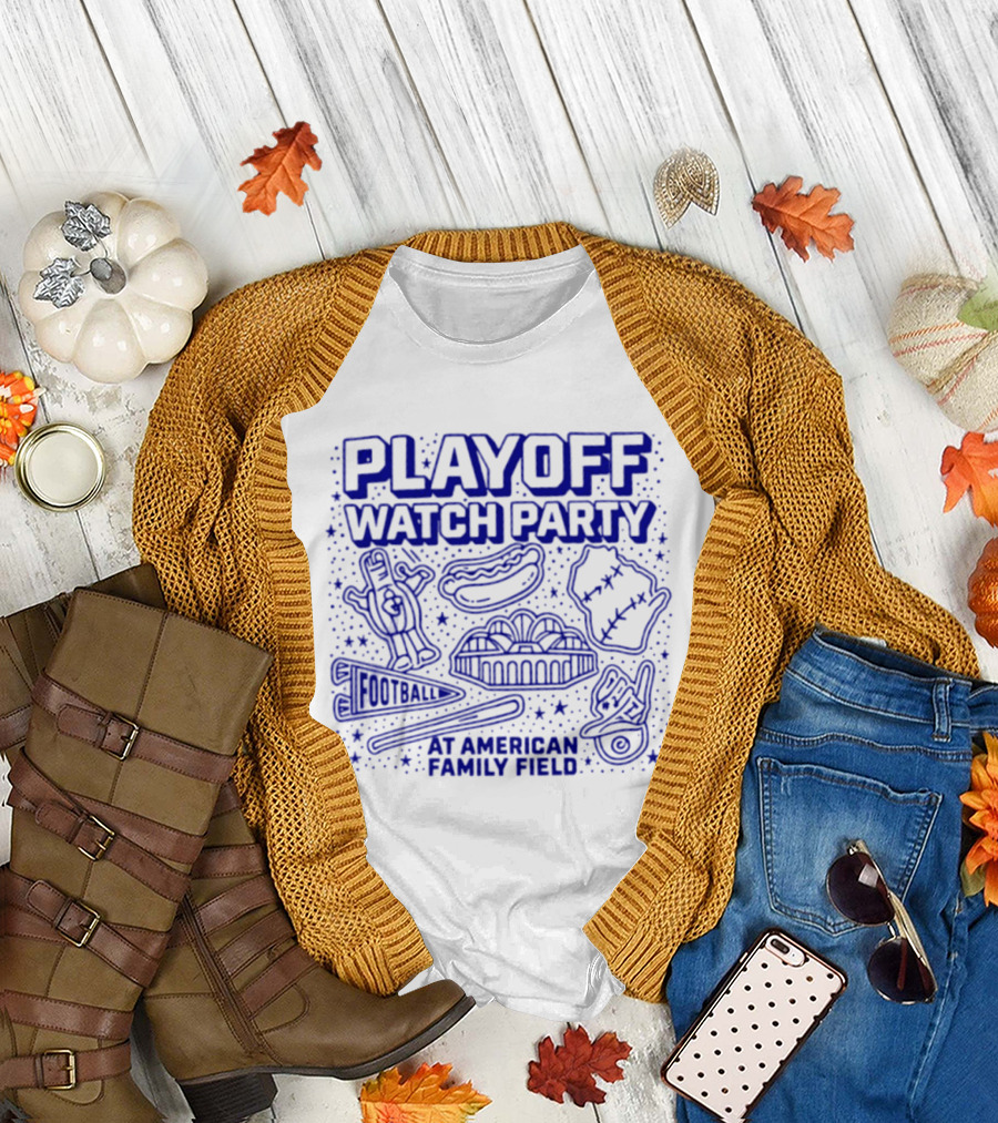 Milwaukee Brewers Playoff Party At American Family Field Baseball Hot Dog Event T-Shirt
