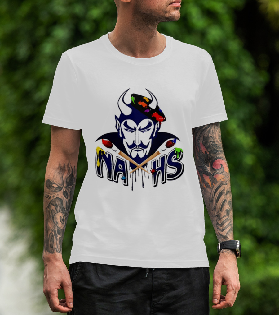 NAHS Artist Blue Devil Paintbrush Palette T-Shirt