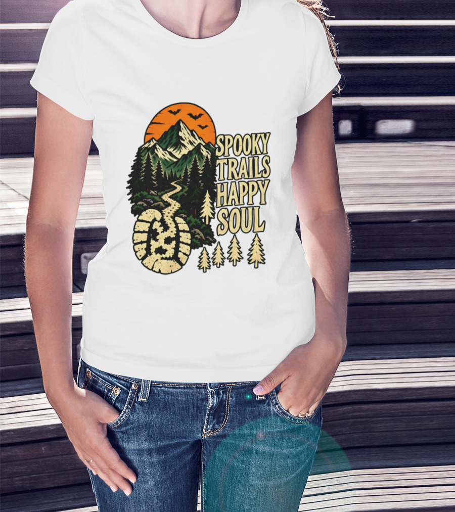 Spooky Trails Happy Soul Mountain Halloween Hiking Adventure T-Shirt