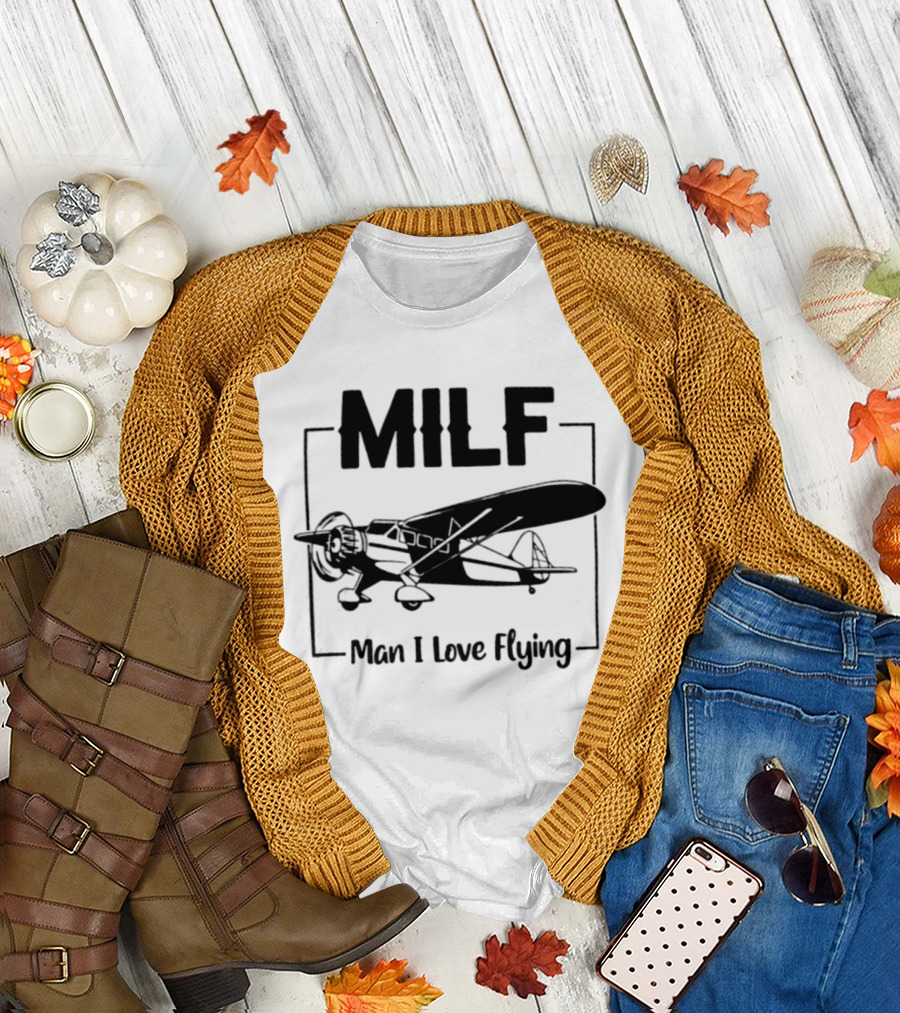 MILF Man I Love Flying Stinson Reliant Aircraft Retro Aviation Enthusiasts T-Shirt