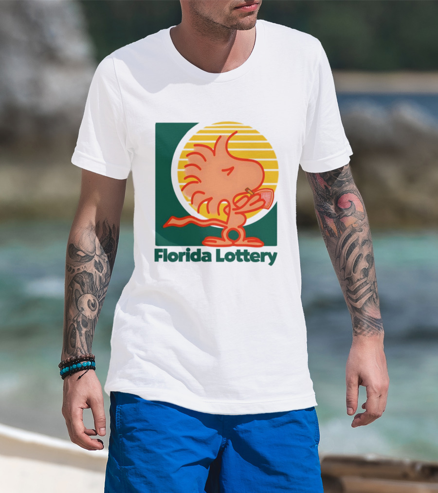 Woodstock Florida Lottery Peanuts Snoopy Sun T-Shirt