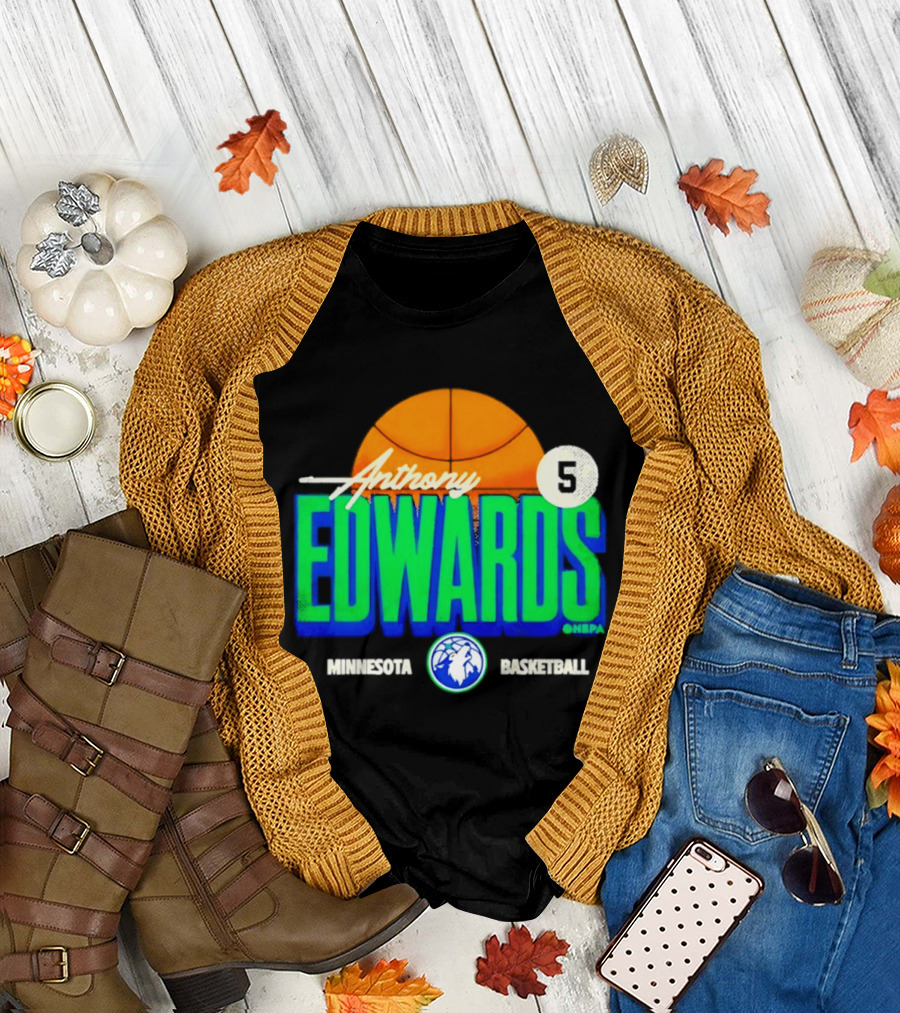 Anthony Edwards 5 Minnesota Basketball Timberwolves Player T-Shirt