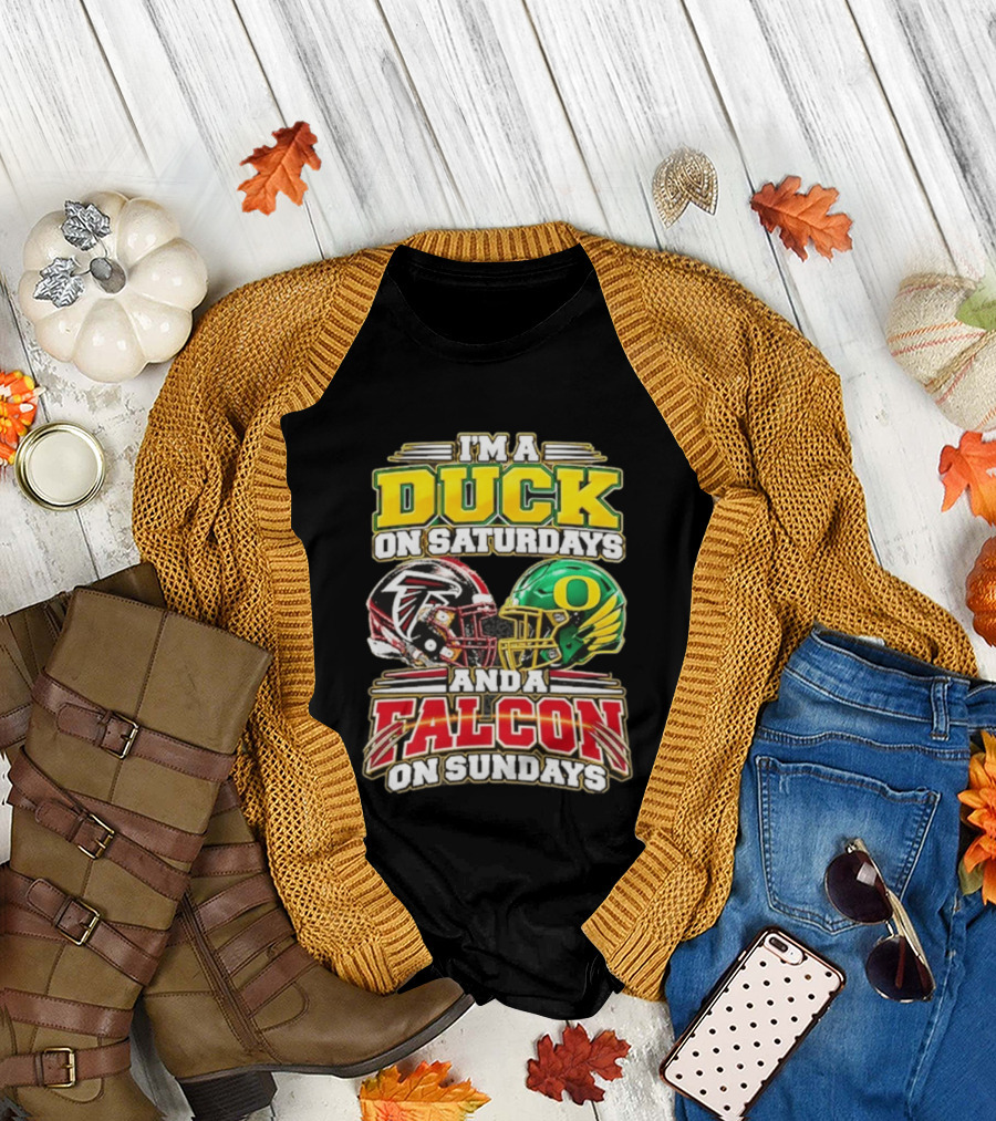 I'm A Duck On Saturdays And A Falcon On Sundays Football Helmets T-Shirt