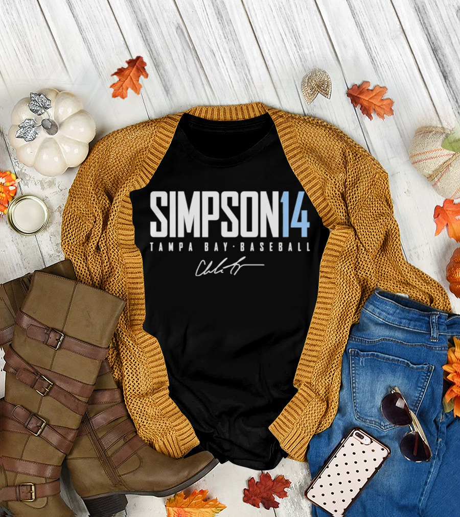 SIMPSON 14 Tampa Bay Baseball Signature T-Shirt