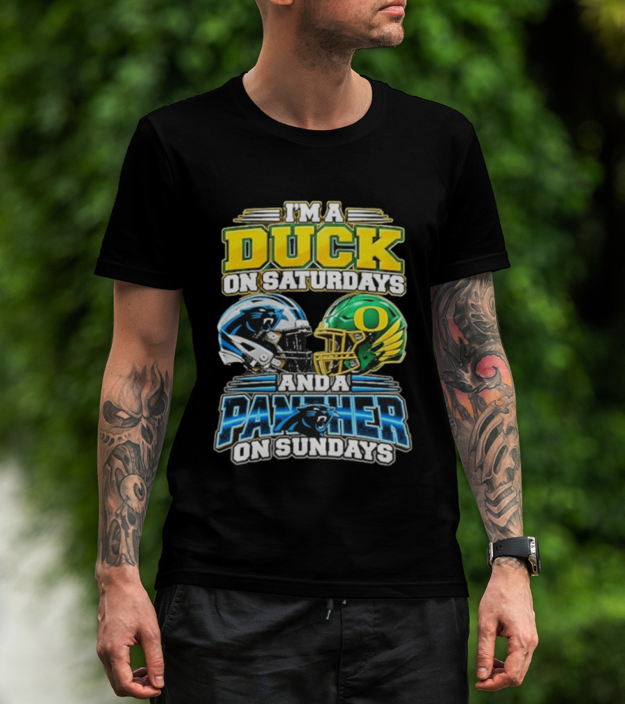 I'm A Duck On Saturdays And A Panther On Sundays Helmet T-Shirt