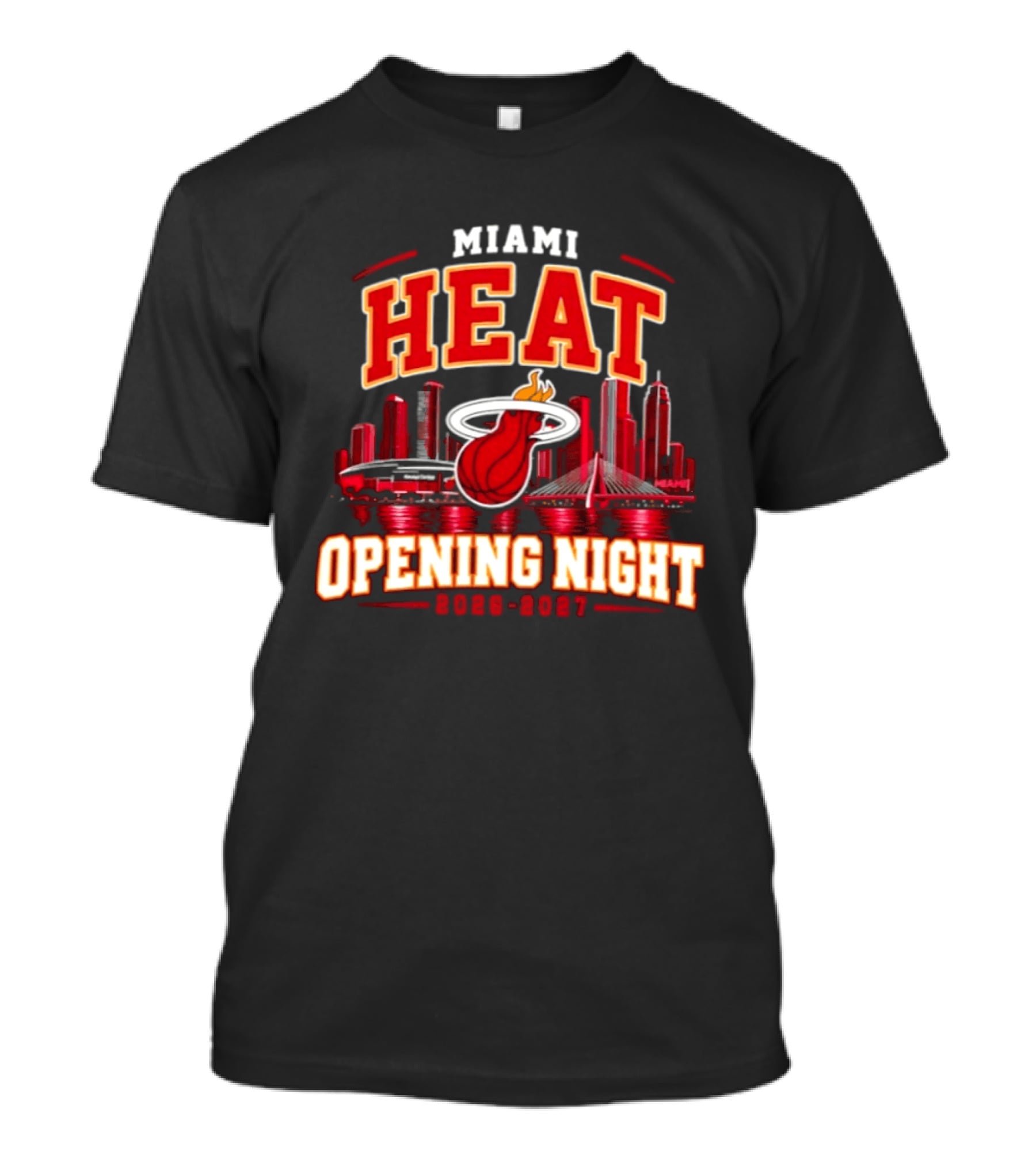 Miami Heat Opening Night 2026 2027 City Skyline T-Shirt
