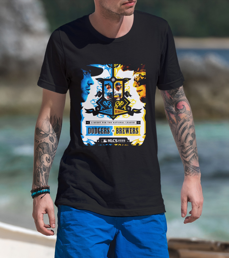 MLB Los Angeles Dodgers Brewers NLCS 2026 Head To Head Quest For The National League T-Shirt