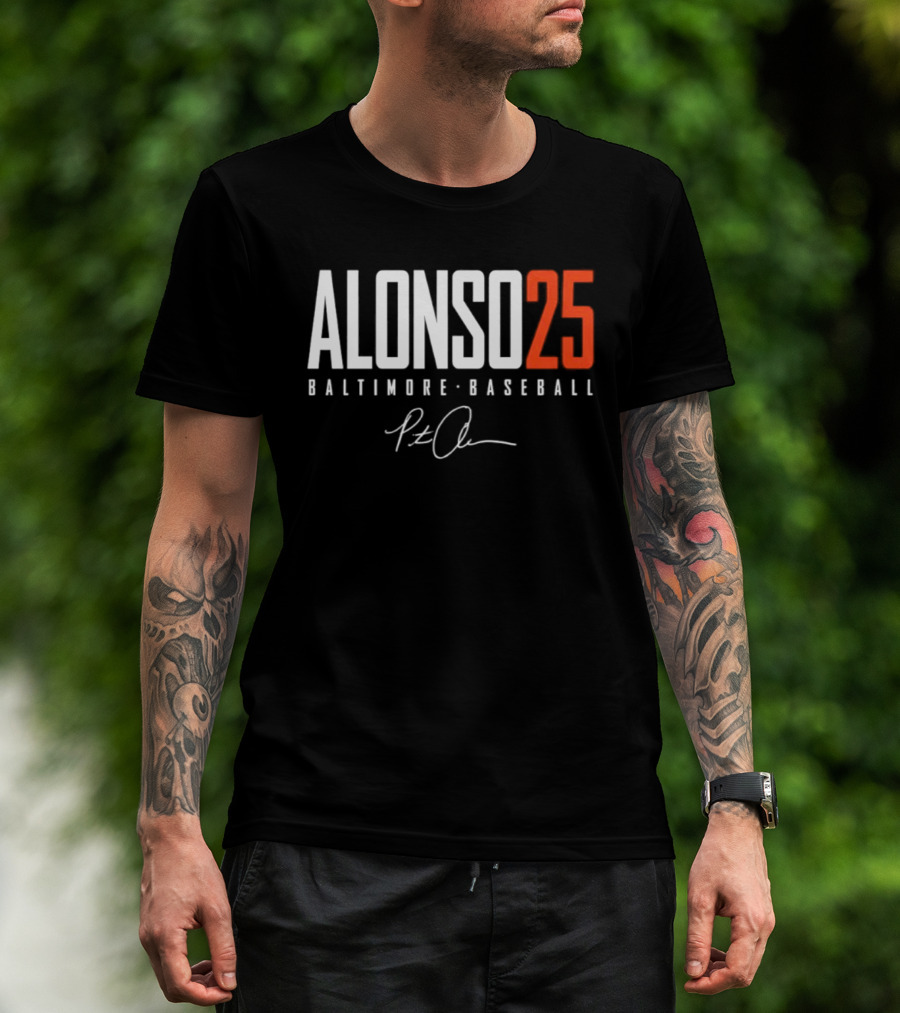 Pete Alonso 25 Baltimore Baseball Signature T-Shirt