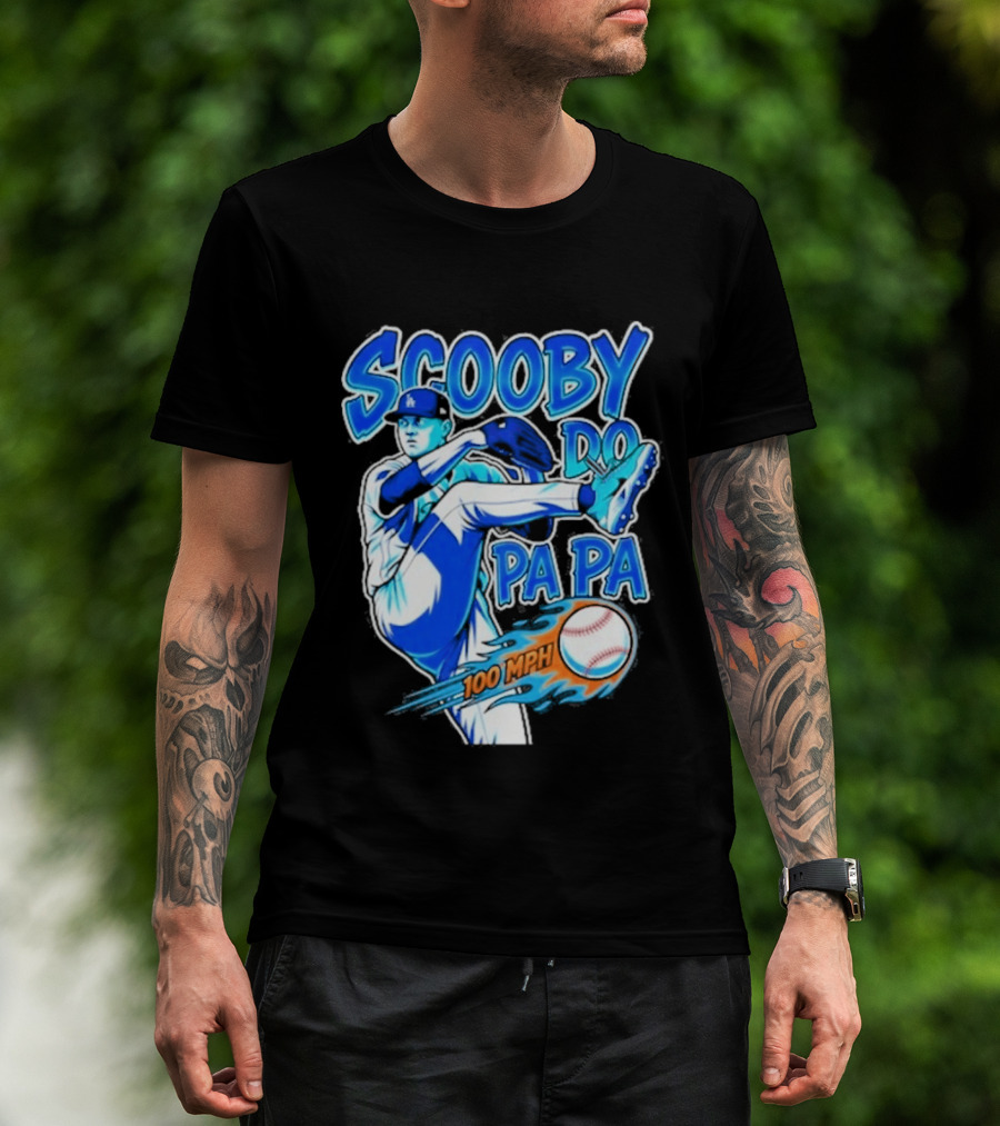 Scooby Do Pa Pa 100 MPH Baseball Pitcher Los Angeles T-Shirt