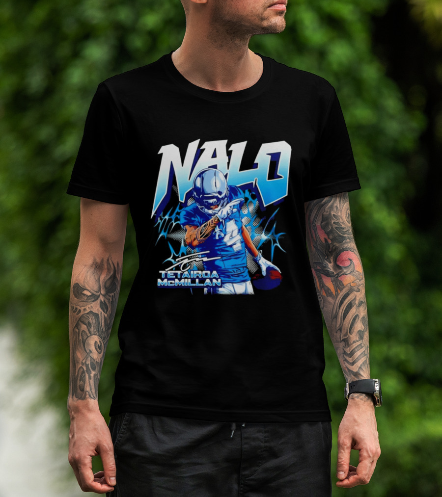 Tetairoa McMillan Nalo Carolina Panthers Football Lightning Player Number 4 T-Shirt