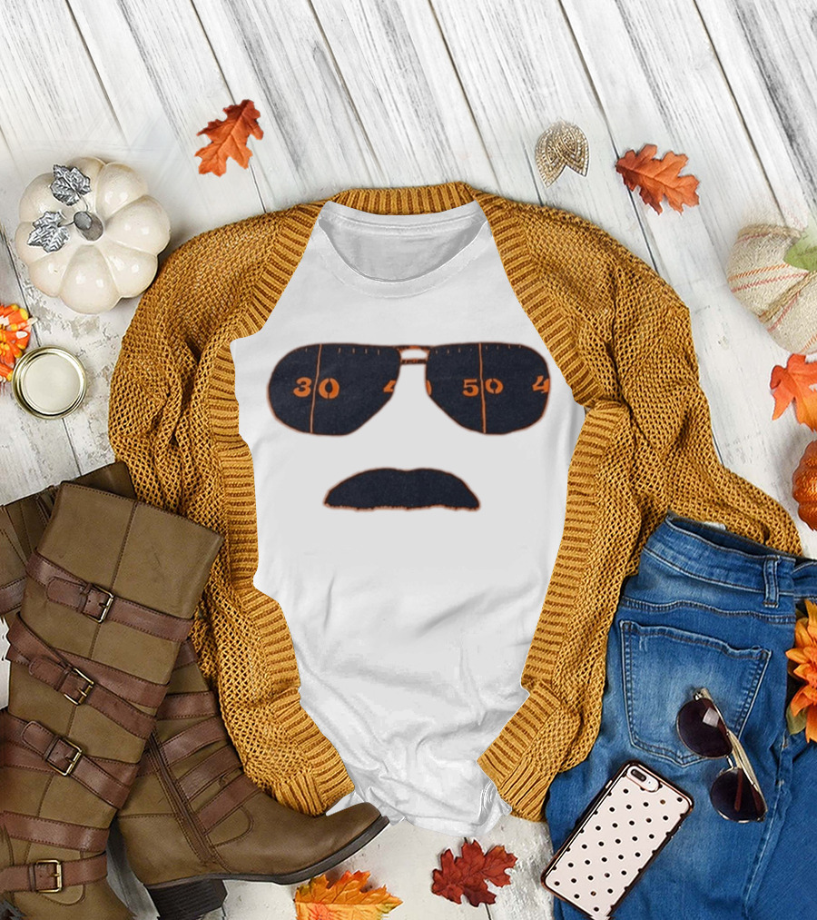 Chicago Bears Mike Ditka Sunglasses Mustache 30 40 50 T-Shirt