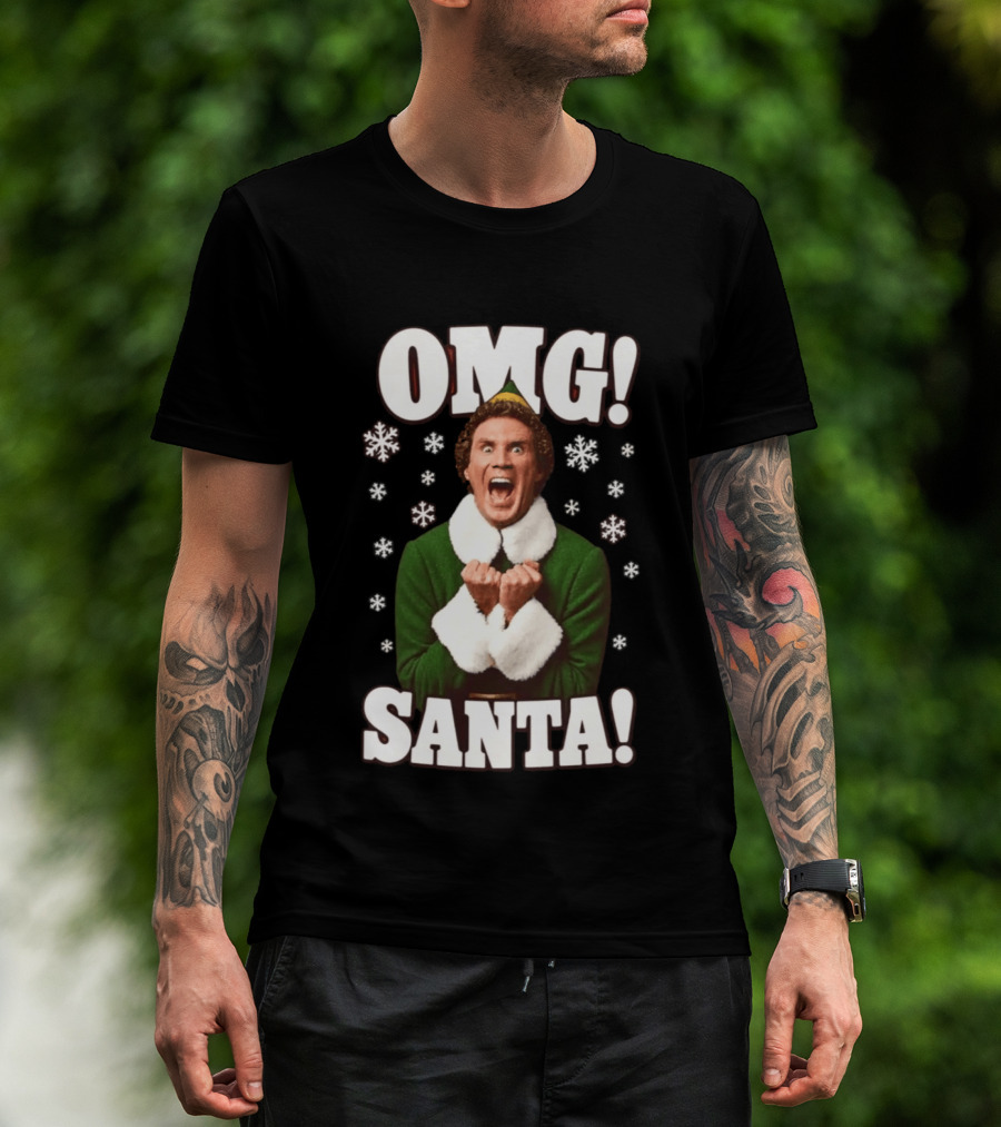 OMG Santa Will Ferrell Christmas Elf Snowflakes T-Shirt