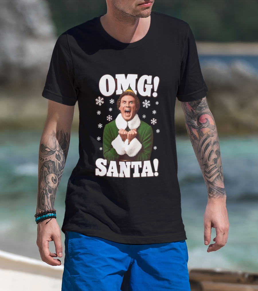 OMG Santa Will Ferrell Christmas Elf Snowflakes T-Shirt