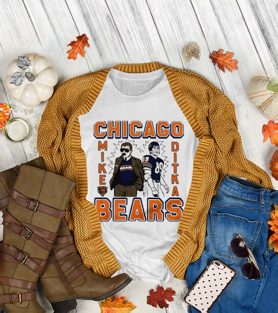 Mike Ditka Chicago Bears Vintage Homage Ash Grey T-Shirt
