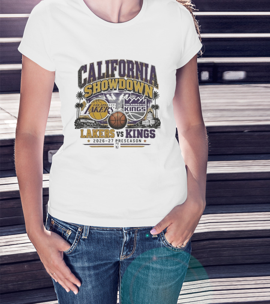 California Showdown Los Angeles Lakers Vs Sacramento Kings 2026 27 Preseason T-Shirt