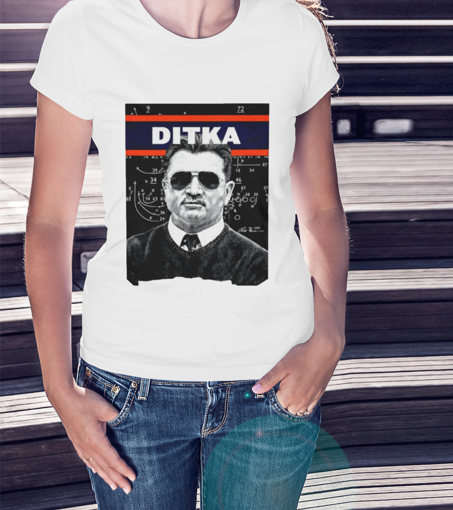 DITKA Da Coach Chicago Bears Legend Mike Ditka Playbook T-Shirt