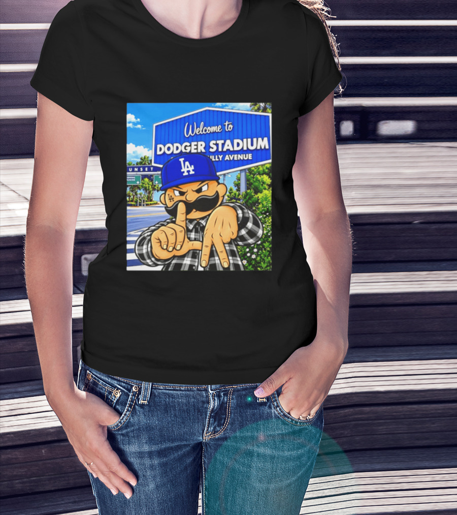 Welcome To Dodger Stadium Sunset Billy Avenue LA Dodgers Cholo T-Shirt
