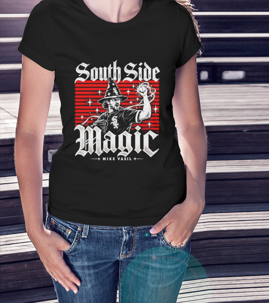 South Side Magic Mike Vasil Chicago White Sox 2026 Postseason Wizard T-Shirt