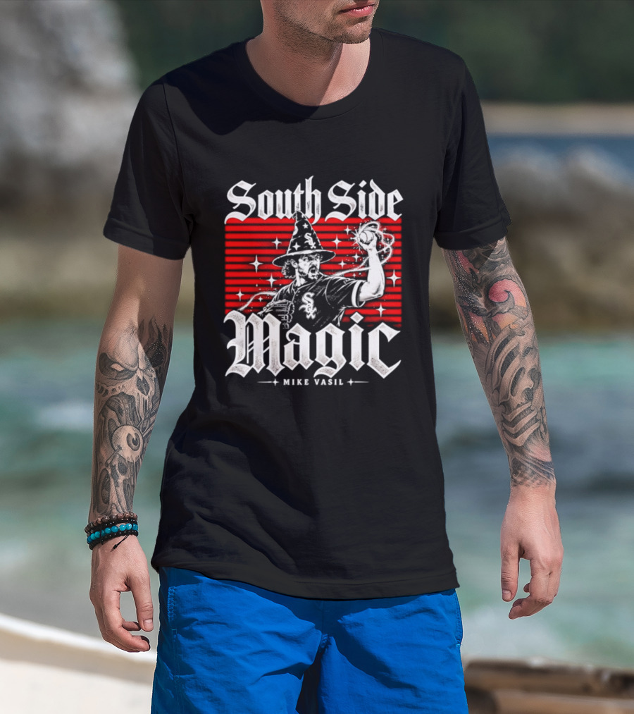 South Side Magic Mike Vasil Chicago White Sox 2026 Postseason Wizard T-Shirt