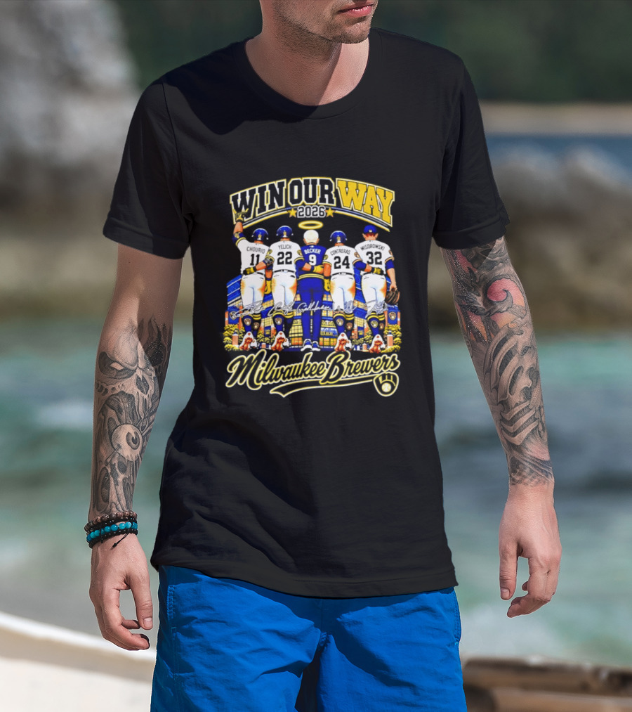 Milwaukee Brewers Win Our Way 2026 Signatures Beck 9 T-Shirt