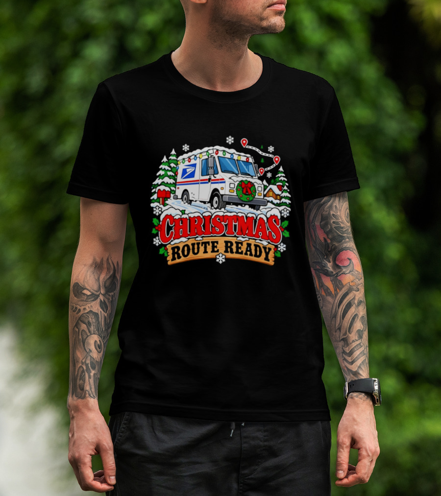 USPS Christmas Route Ready 2026 Delivery Truck Holiday Season T-Shirt