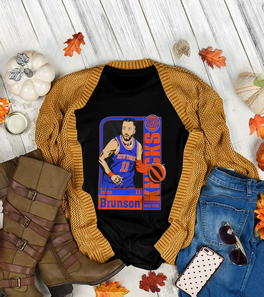 New York Knicks Jalen Brunson 11 Player Card 2026 T-Shirt