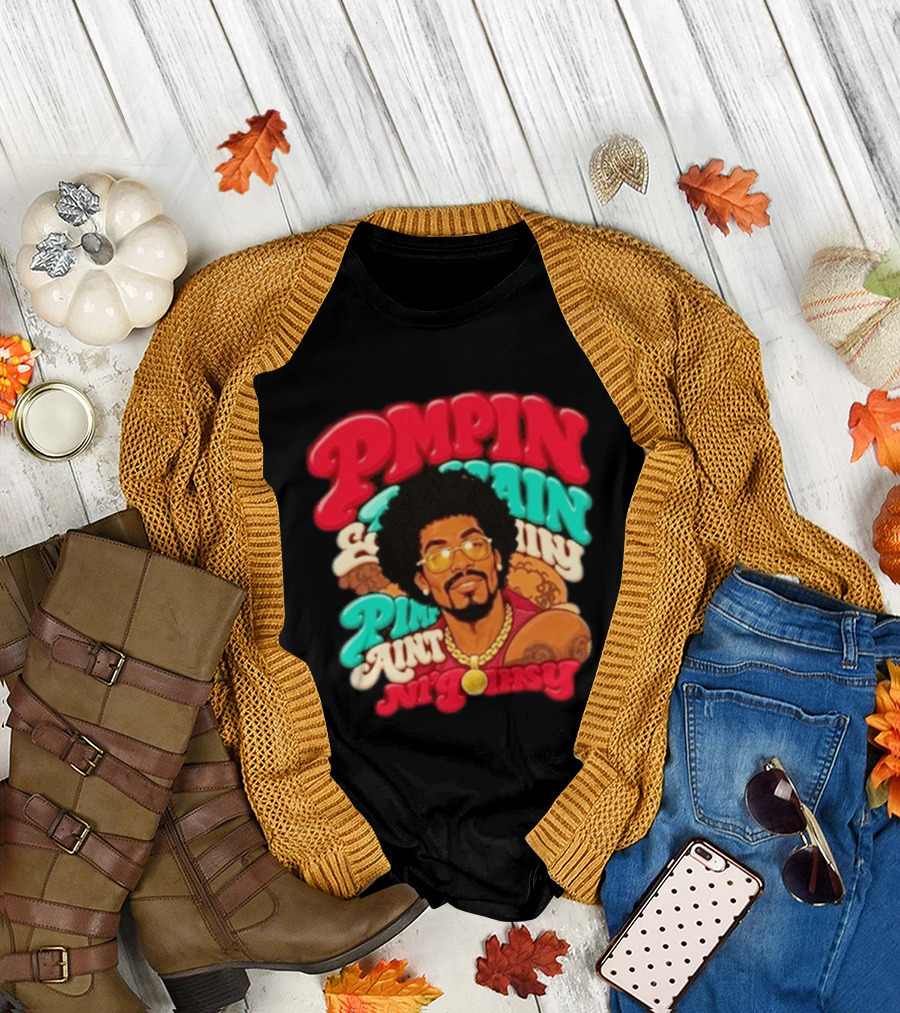 Pimpin' Ain't Easy Old School Flavor With Fur Coat T-Shirt
