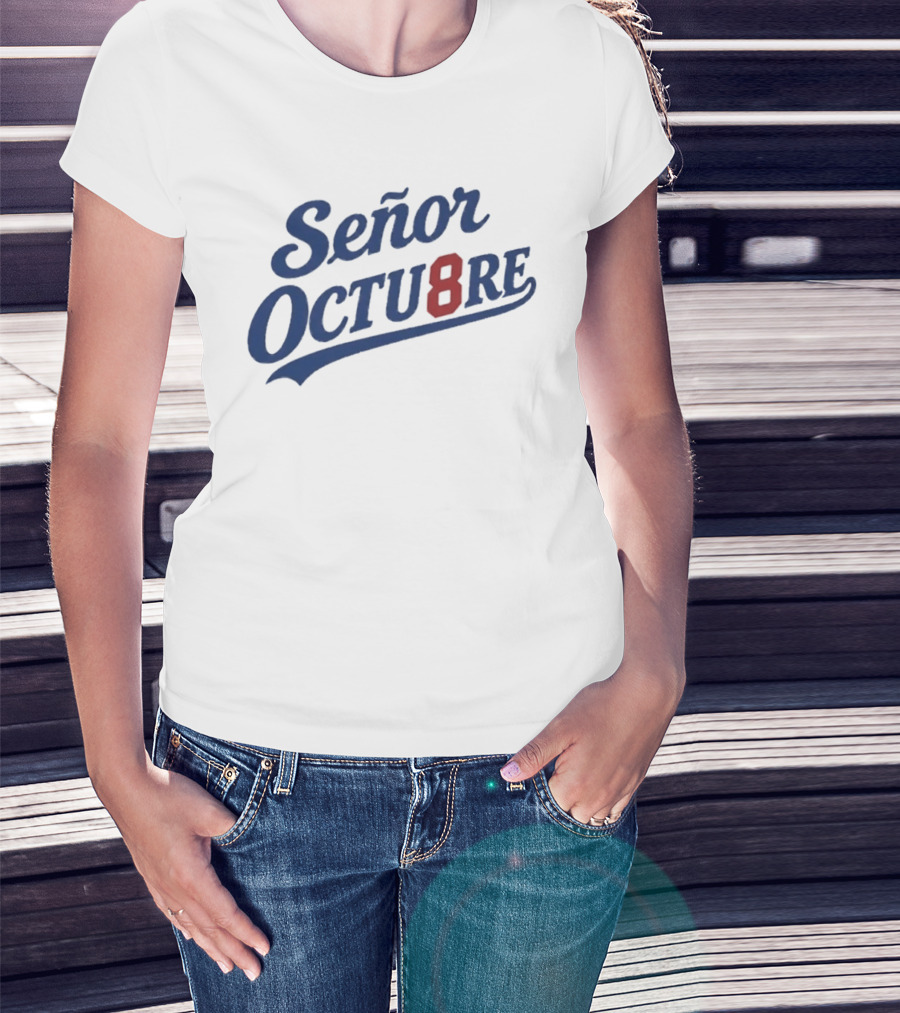 Señor Octubre 8 Los Angeles Dodgers Blue And Red Script T-Shirt