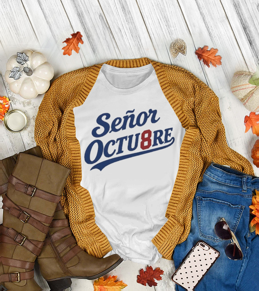 Señor Octubre 8 Los Angeles Dodgers Blue And Red Script T-Shirt