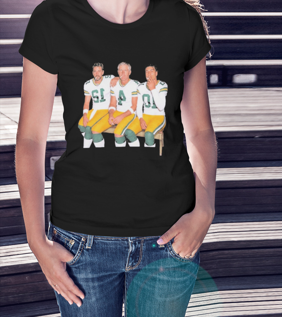 Bart Starr Brett Favre Aaron Rodgers Green Bay Packers Legends Football Signatures T-Shirt