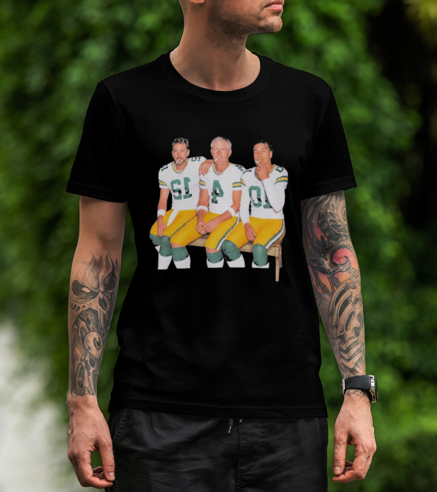 Bart Starr Brett Favre Aaron Rodgers Green Bay Packers Legends Football Signatures T-Shirt