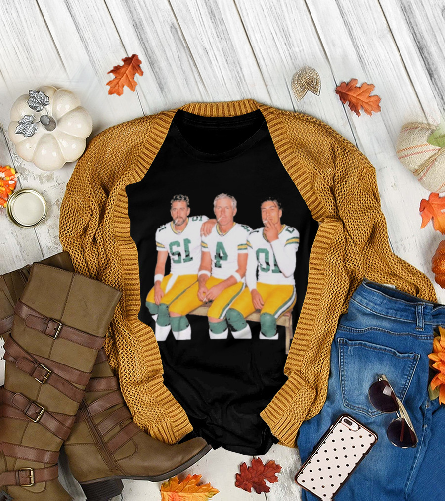 Bart Starr Brett Favre Aaron Rodgers Green Bay Packers Legends Football Signatures T-Shirt