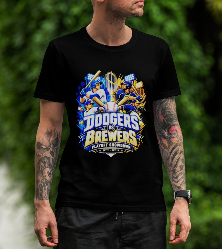 Dodgers Vs Brewers Playoff Showdown Oct 11 19 2026 T-Shirt