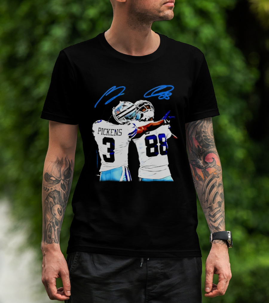 George Pickens CeeDee Lamb Dallas Cowboys Signatures T-Shirt