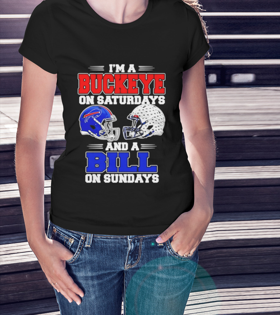 Ohio State Buckeyes Saturdays Buffalo Bills Sundays Fan 2026 T-Shirt