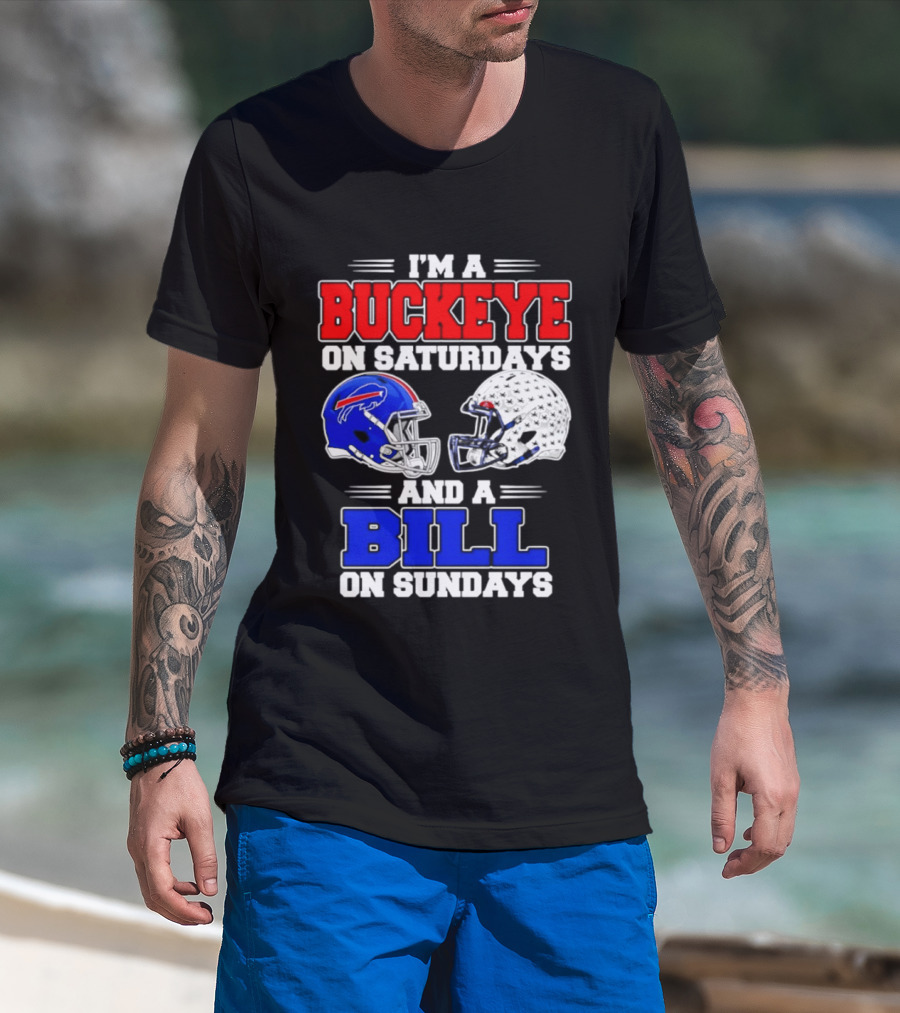 Ohio State Buckeyes Saturdays Buffalo Bills Sundays Fan 2026 T-Shirt