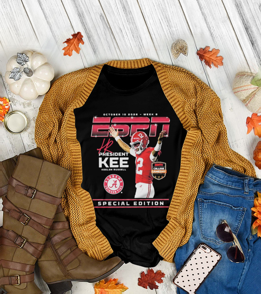October 10 2026 Week 6 ESPN Alabama Crimson Tide Keelon Russell Special Edition T-Shirt