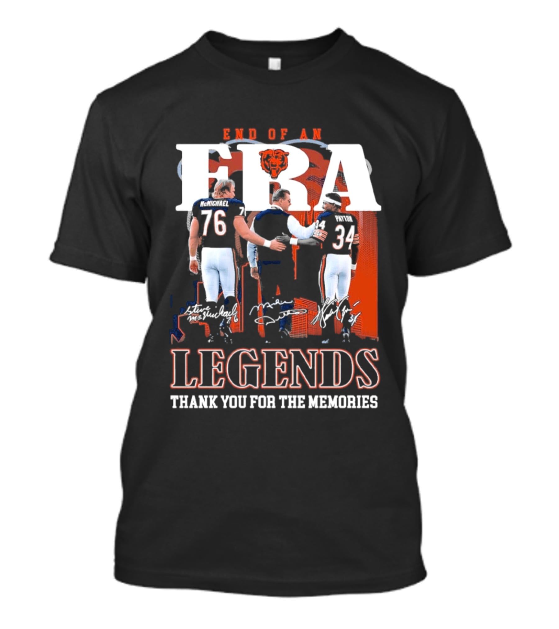 End Of An Era Legends Thank You For The Memories Bears Football 76 34 T-Shirt