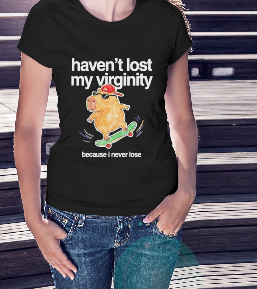 Capybara Haven't Lost My Virginity Because I Never Lose Skater Hat T-Shirt