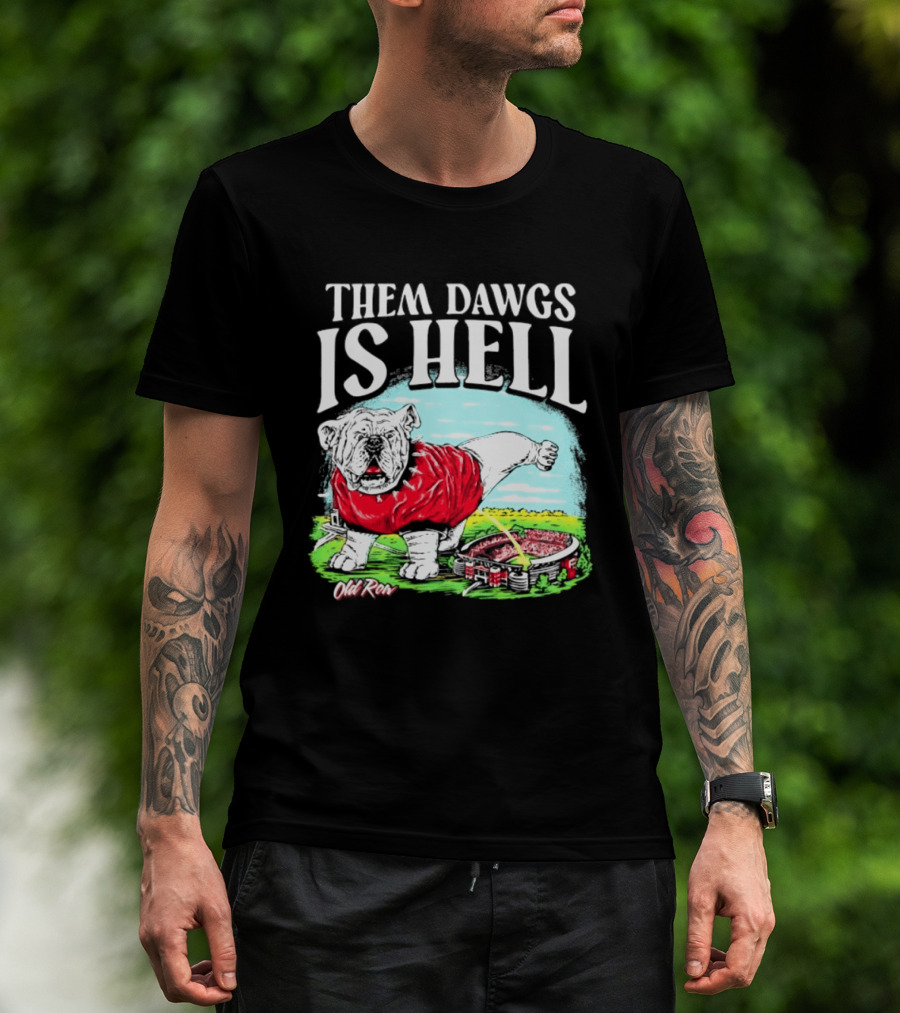 Them Dawgs Is Hell Georgia Bulldogs Football Stadium Scene T-Shirt