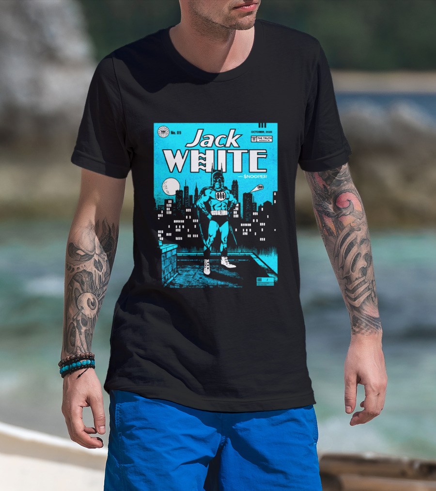Jack White With Snooper Nashville TN 2026 Night 1 Live At The Truth October 9 Superhero Cityscape T-Shirt