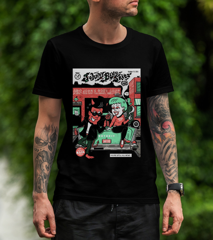 Johnny Blue Skies Detroit Event Motor City October 10 2026 Dark Clouds M.A.F.A Issue T-Shirt