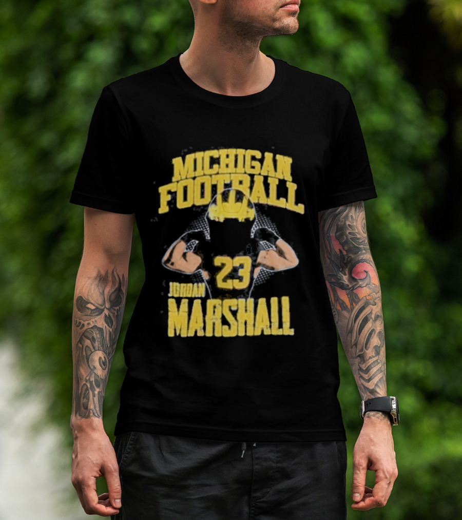 Jordan Marshall 23 Michigan Football Wolverines NIL Player T-Shirt