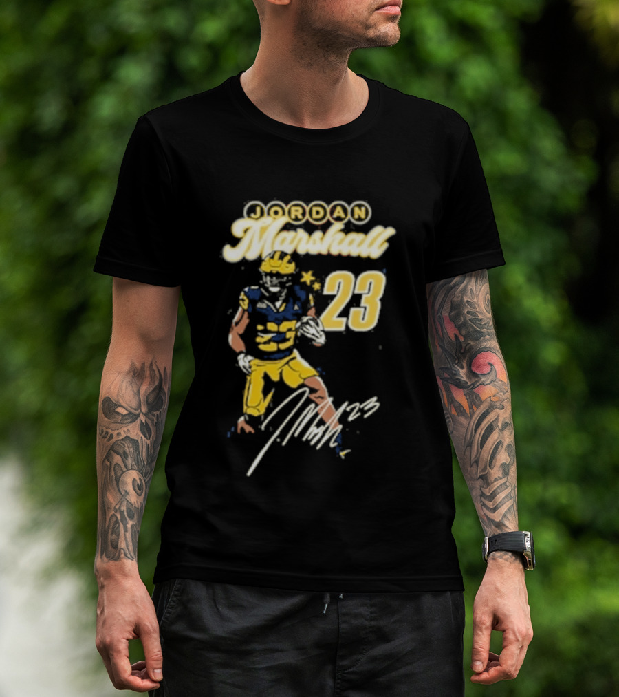 Jordan Marshall Michigan Wolverines 23 Player Signature T-Shirt