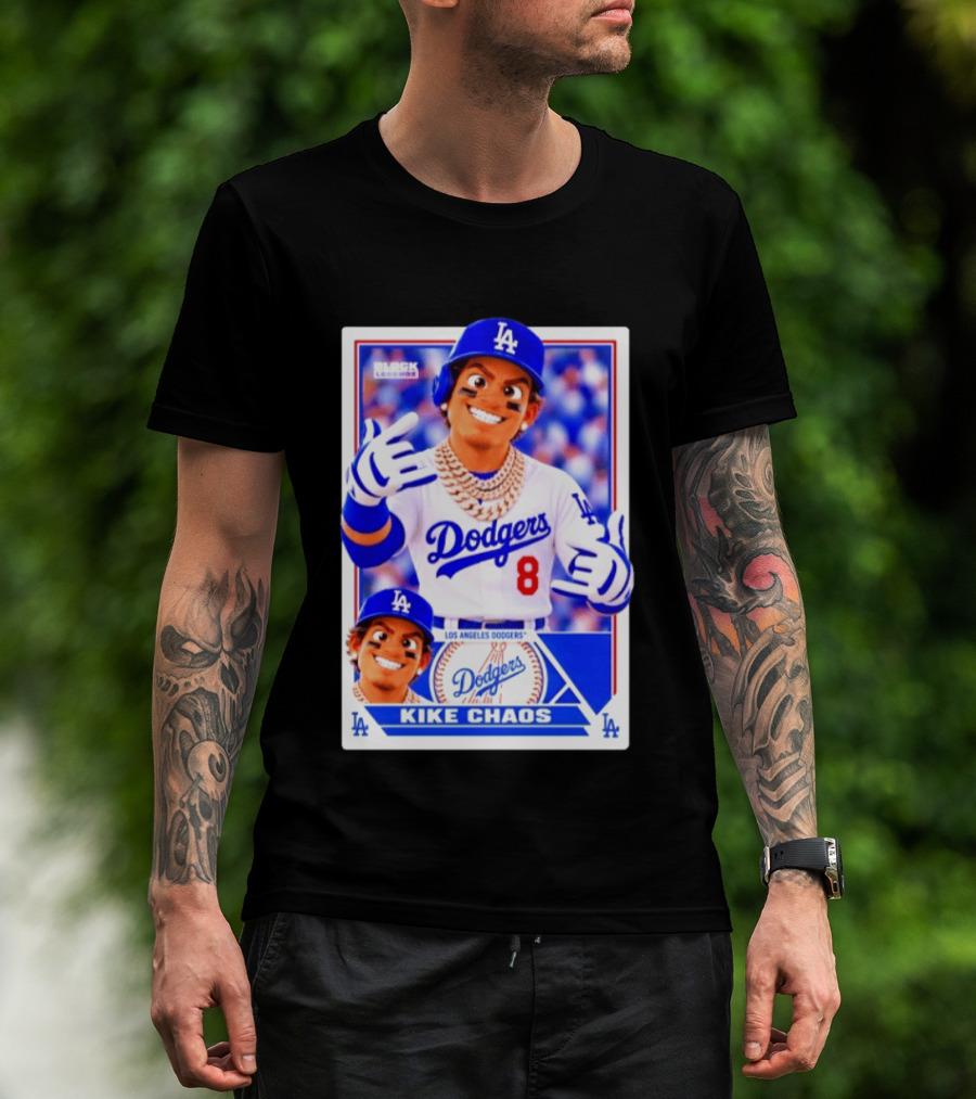 Kike Chaos Los Angeles Dodgers No 8 Block Legendz Baseball Card Dodgers LA T-Shirt