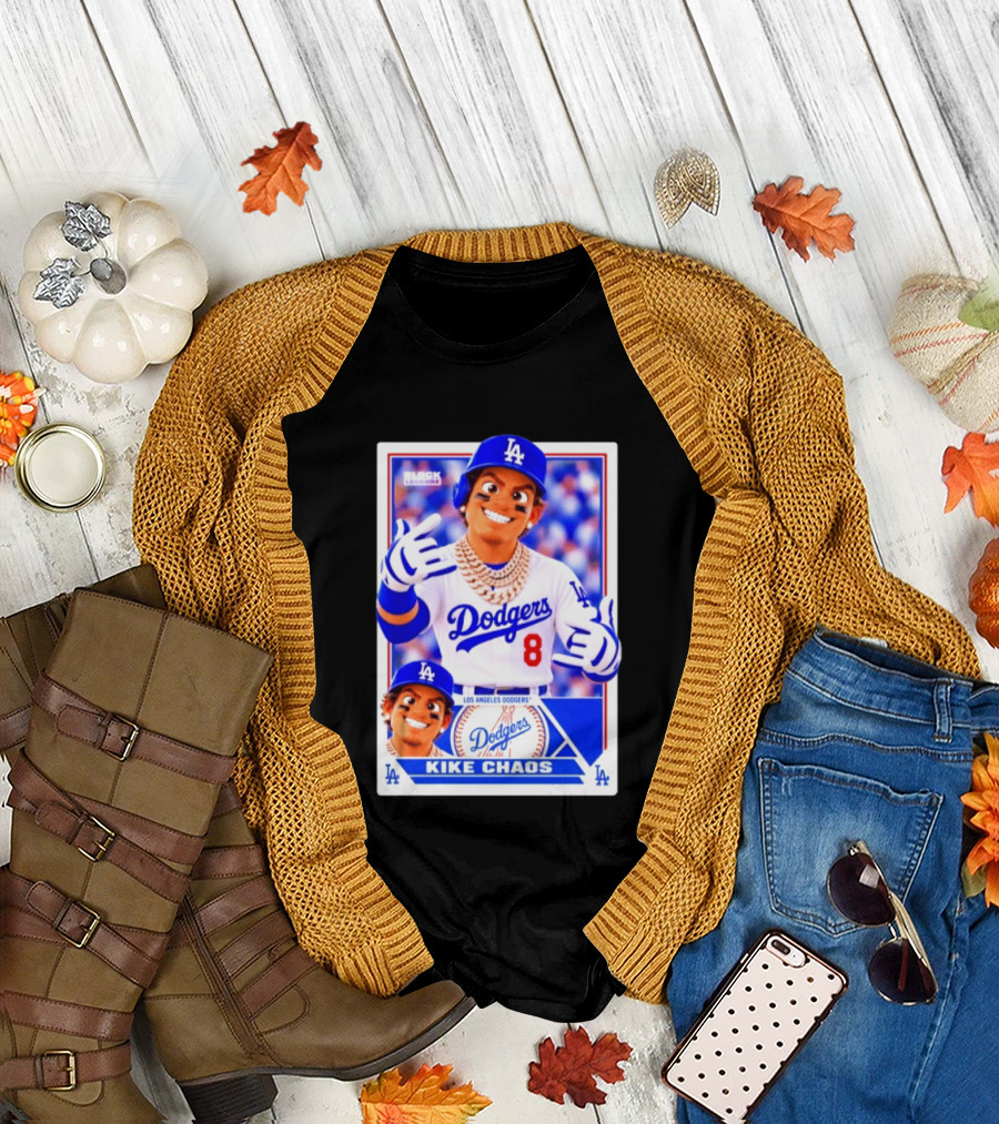 Kike Chaos Los Angeles Dodgers No 8 Block Legendz Baseball Card Dodgers LA T-Shirt