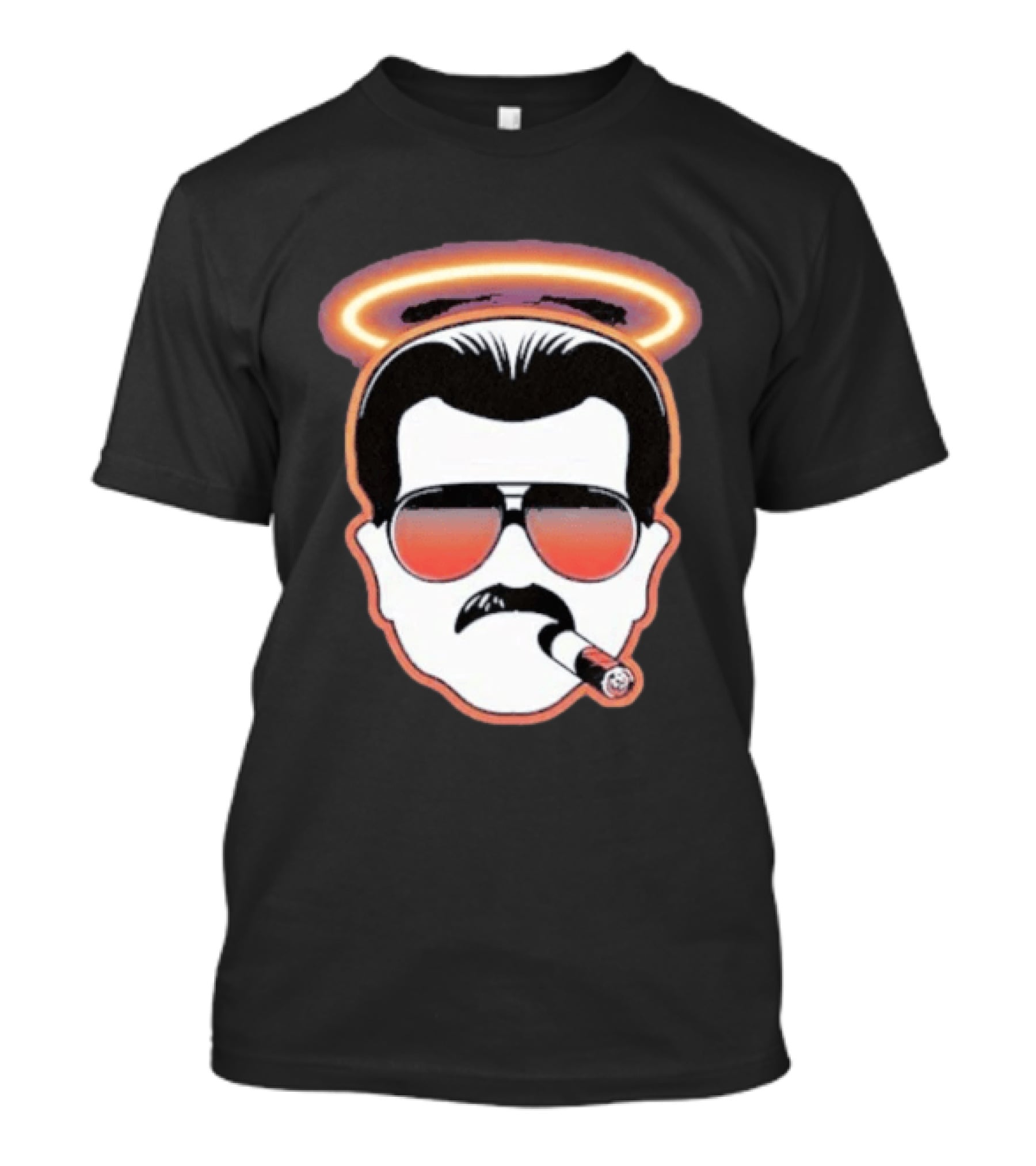 Mike Ditka Chicago Bears Cigar Halo Sunglasses T-Shirt