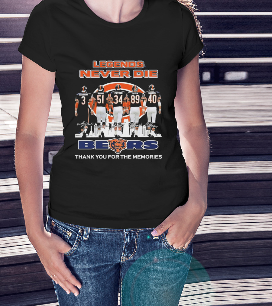 Legends Never Die Bears Thank You For The Memories 3 51 34 89 40 T-Shirt