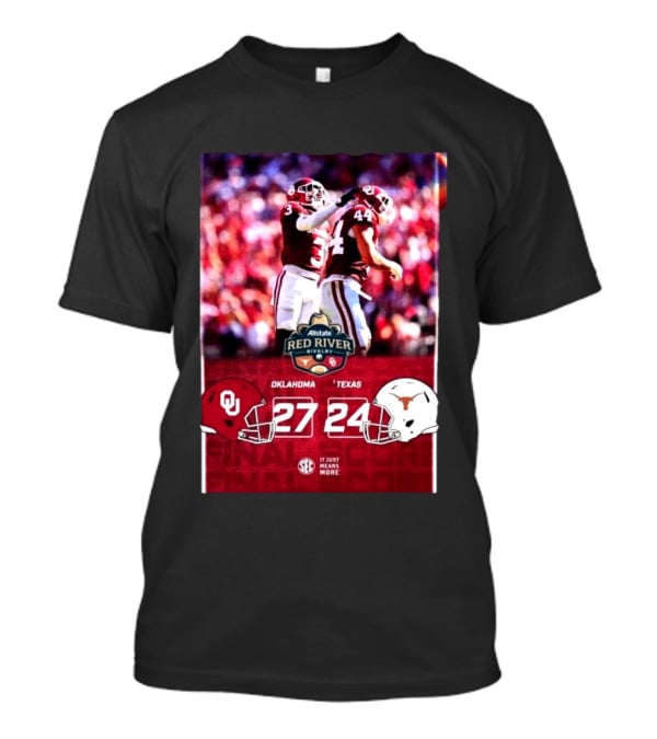 Allstate Red River Rivalry 2026 Oklahoma 27 Texas 24 Score Highlights T-Shirt