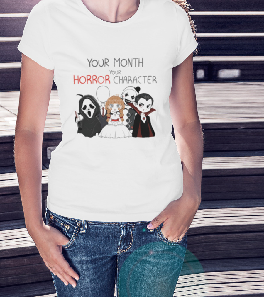 Your Month Your Horror Chibi Character Halloween 2026 T-Shirt